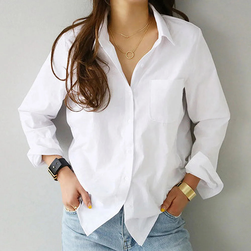Vrouwelijke Zomer Blouse Lang Knopen Mooi Model