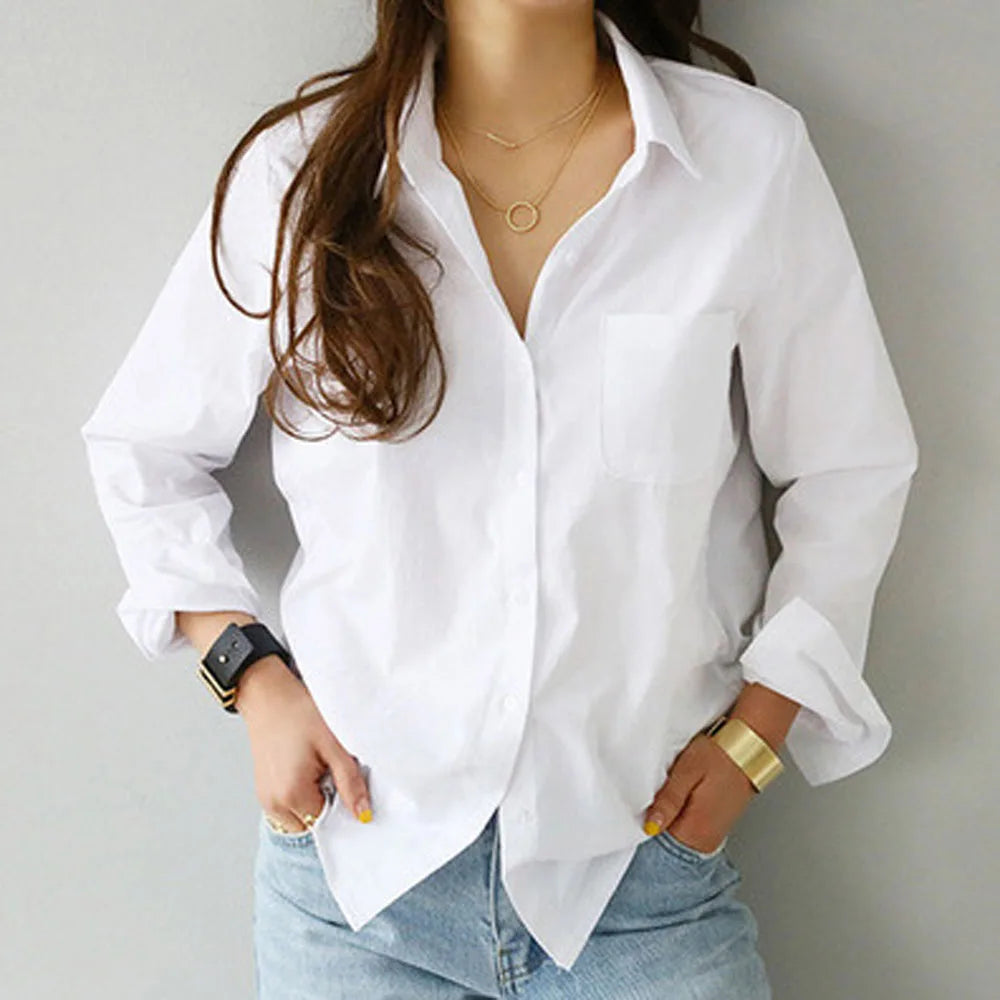 Vrouwelijke Zomer Blouse Lang Knopen Mooi Model