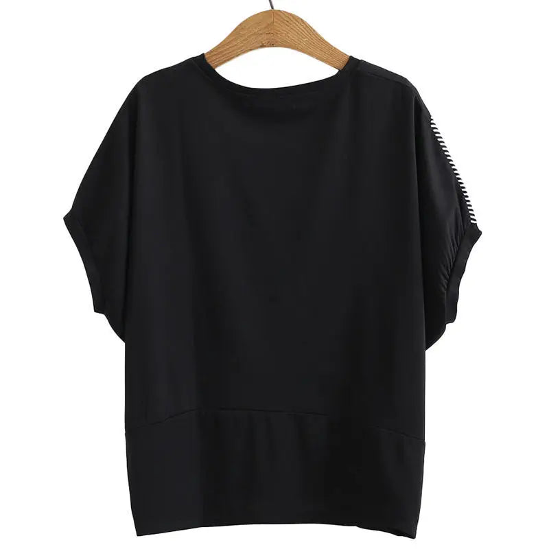 Vrouwelijke Patchwork T-shirt Zomerse O-hals Top