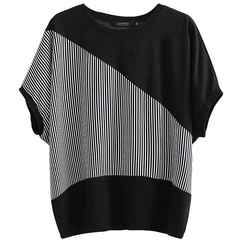 Vrouwelijke Patchwork T-shirt Zomerse O-hals Top