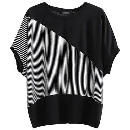Vrouwelijke Patchwork T-shirt Zomerse O-hals Top