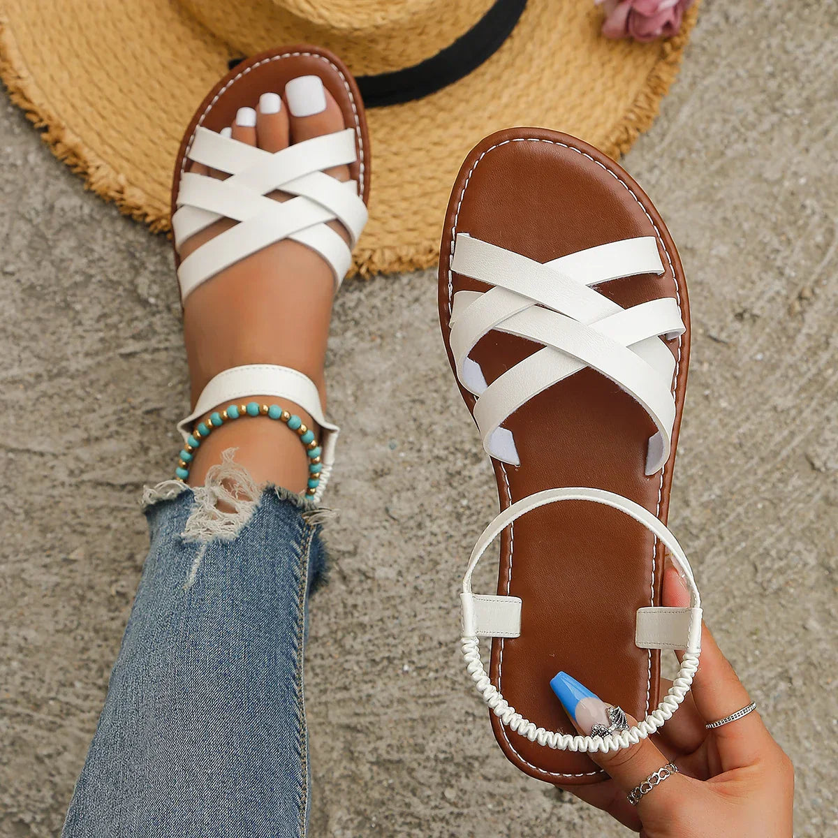 Vrouwelijke Sandalen Romeins Model Zomer