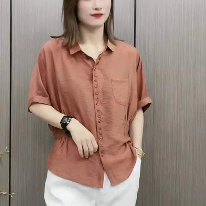 Retro Shirt Dames Oversized High Waist Zomerse Stijl