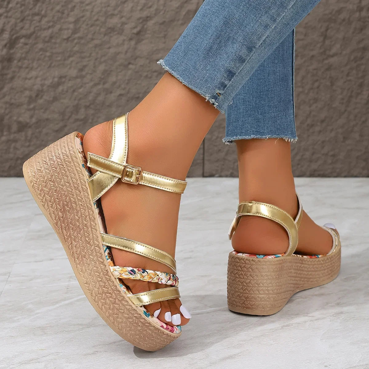 Zomer Sandalen met Hak Verstelbaar en Comfortabel