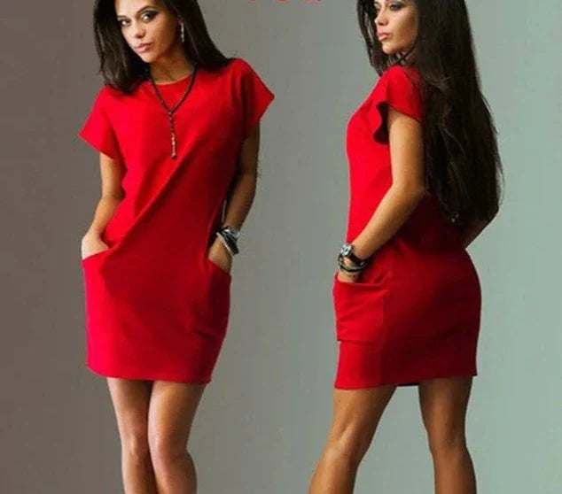 Zomerjurk Korte Mouwen Vrouwelijk Elegant Model