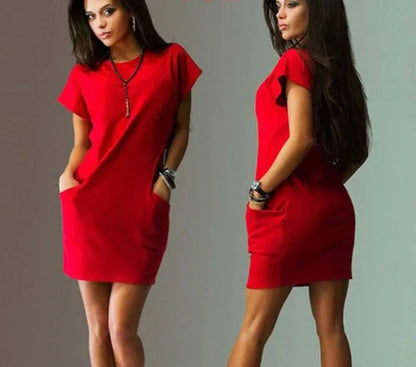 Zomerjurk Korte Mouwen Vrouwelijk Elegant Model