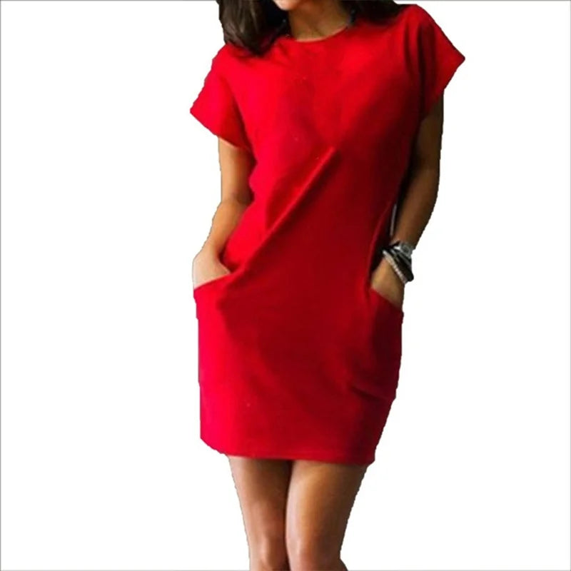 Zomerjurk Korte Mouwen Vrouwelijk Elegant Model