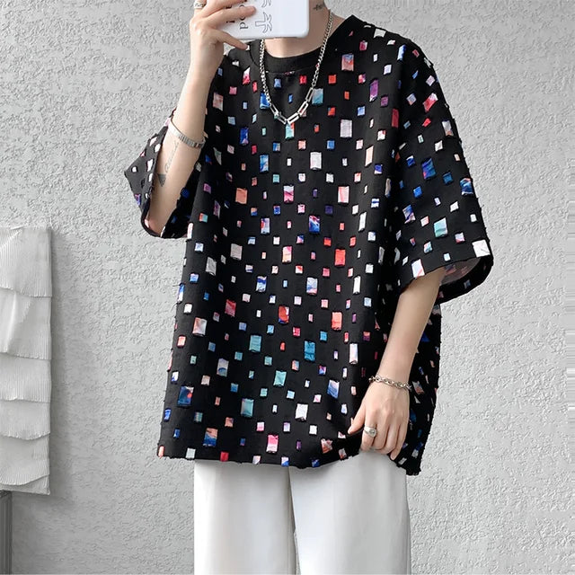 Grote Geruite T-Shirt voor Mannen Casual Stijl - StudioMarella