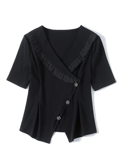 Vrouwelijke Zomershirts Elegante Korte Mouw - StudioMarella