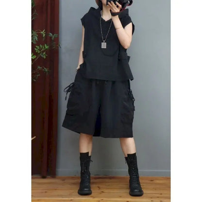 Vrouwelijke Hooded Vest Sets Casual Mode