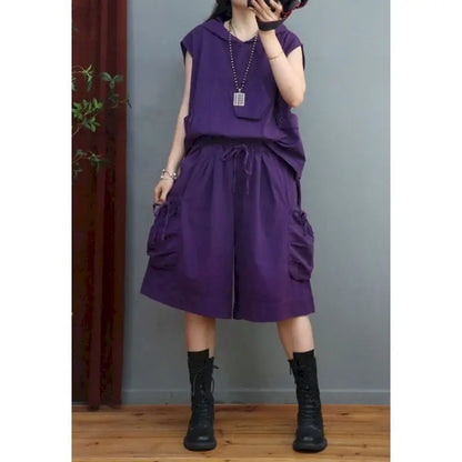 Vrouwelijke Hooded Vest Sets Casual Mode