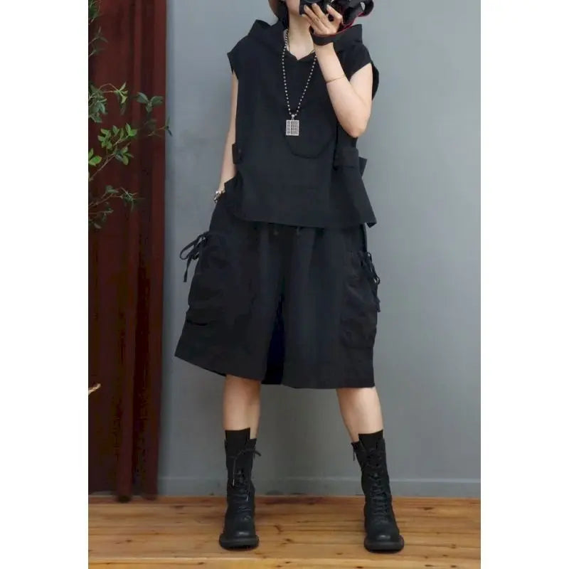 Vrouwelijke Hooded Vest Sets Casual Mode
