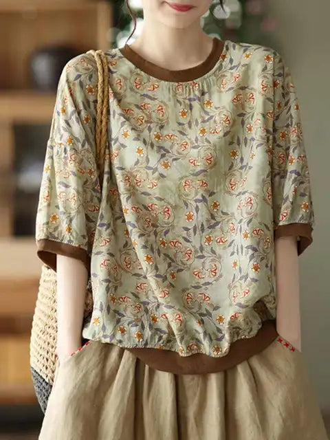 Vrouwen Blouse Bloemenprint Zomer Jurk Stijl - StudioMarella