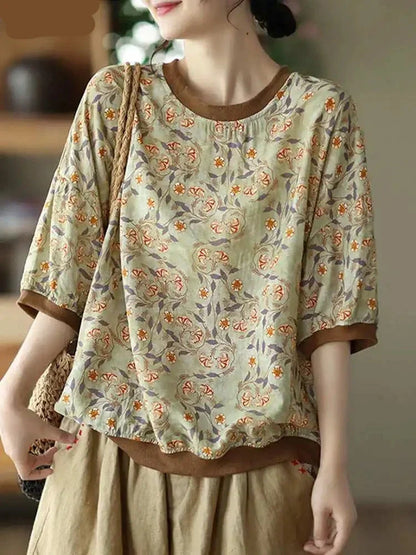 Vrouwen Blouse Bloemenprint Zomer Jurk Stijl