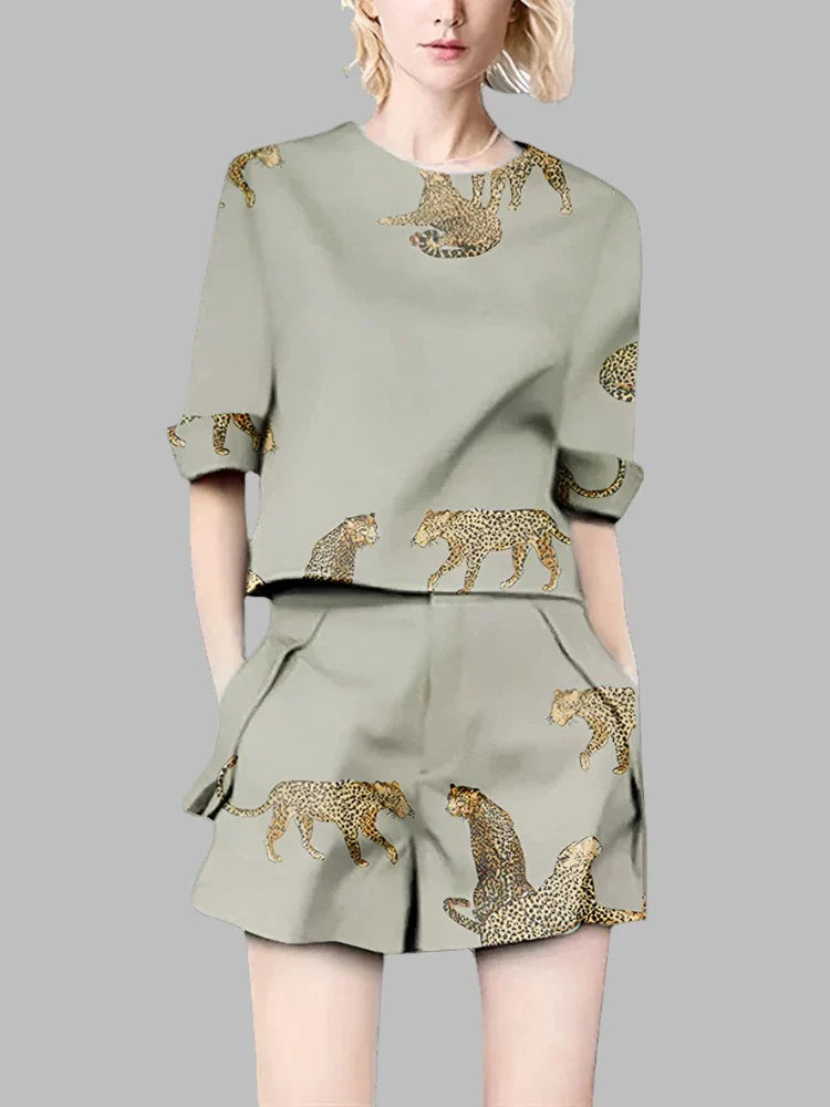Zomerse Dierenprint Set voor Vrouwen - StudioMarella