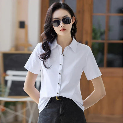 Vrouw Polo Shirt Zomerse Korte Mouw Moderne Stijl