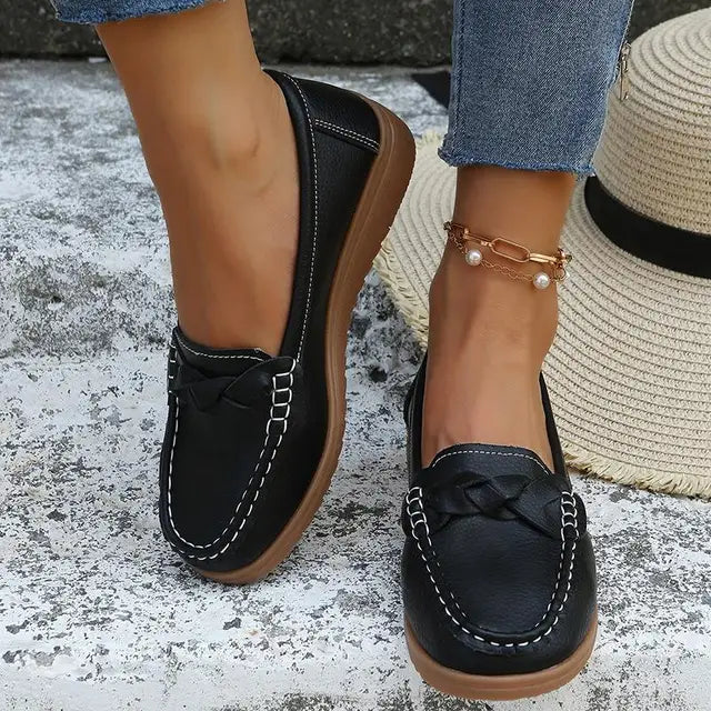Leren Instappers Dames Zomer Comfortabele Casual Schoenen - StudioMarella
