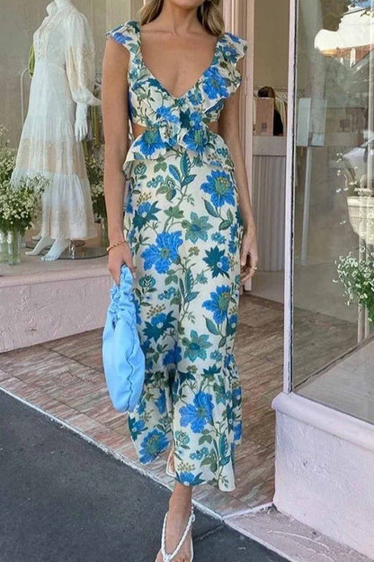 Zomer Maxi Jurk met Ruches | Lange Jurk Dames 2