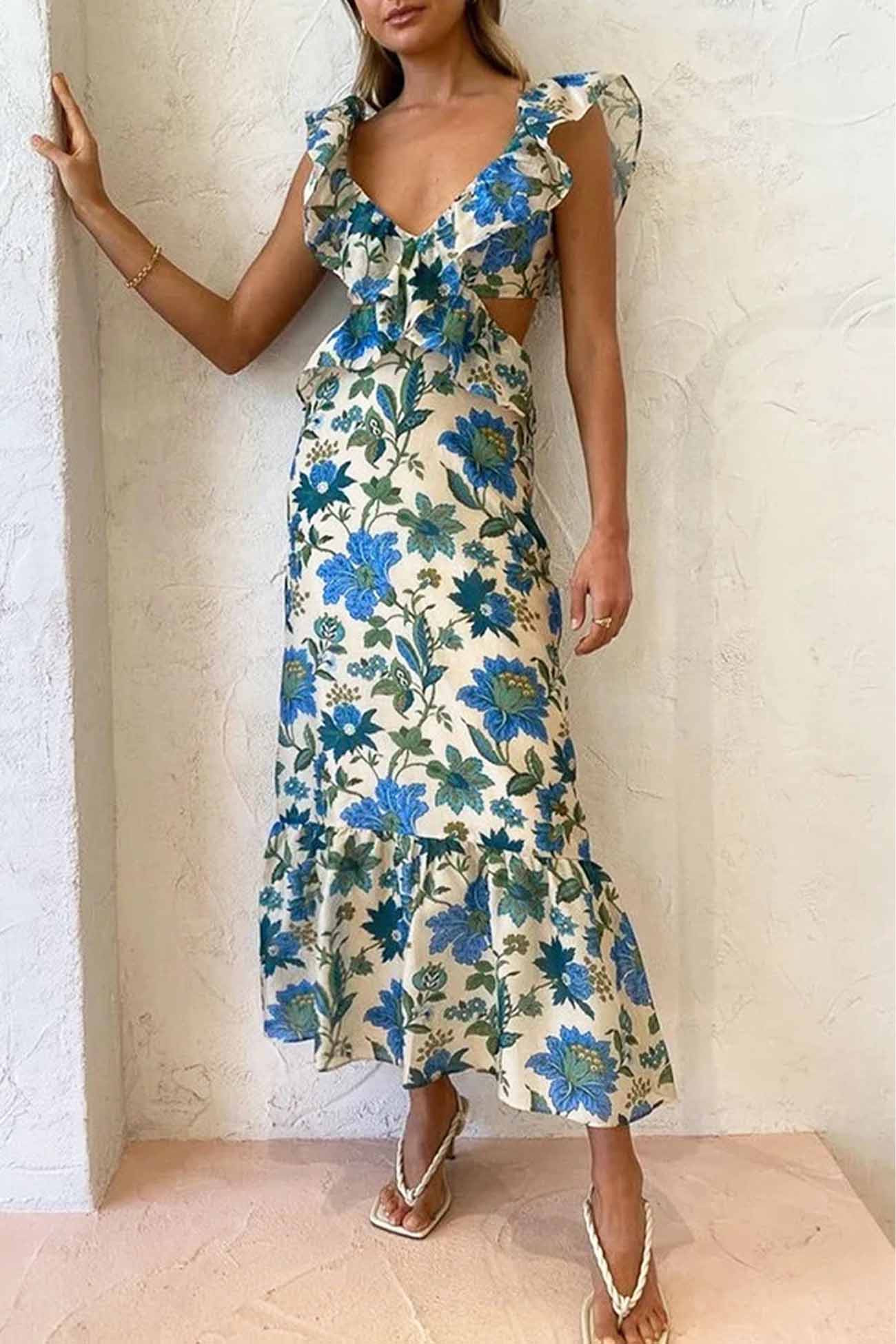 Zomer Maxi Jurk met Ruches | Lange Jurk Dames 3