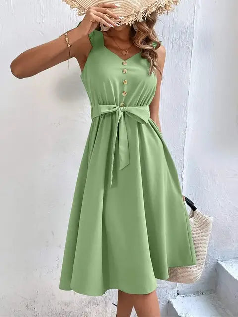Midi Strandjurk Zomerse Jurk Vrouwelijk Chic - StudioMarella