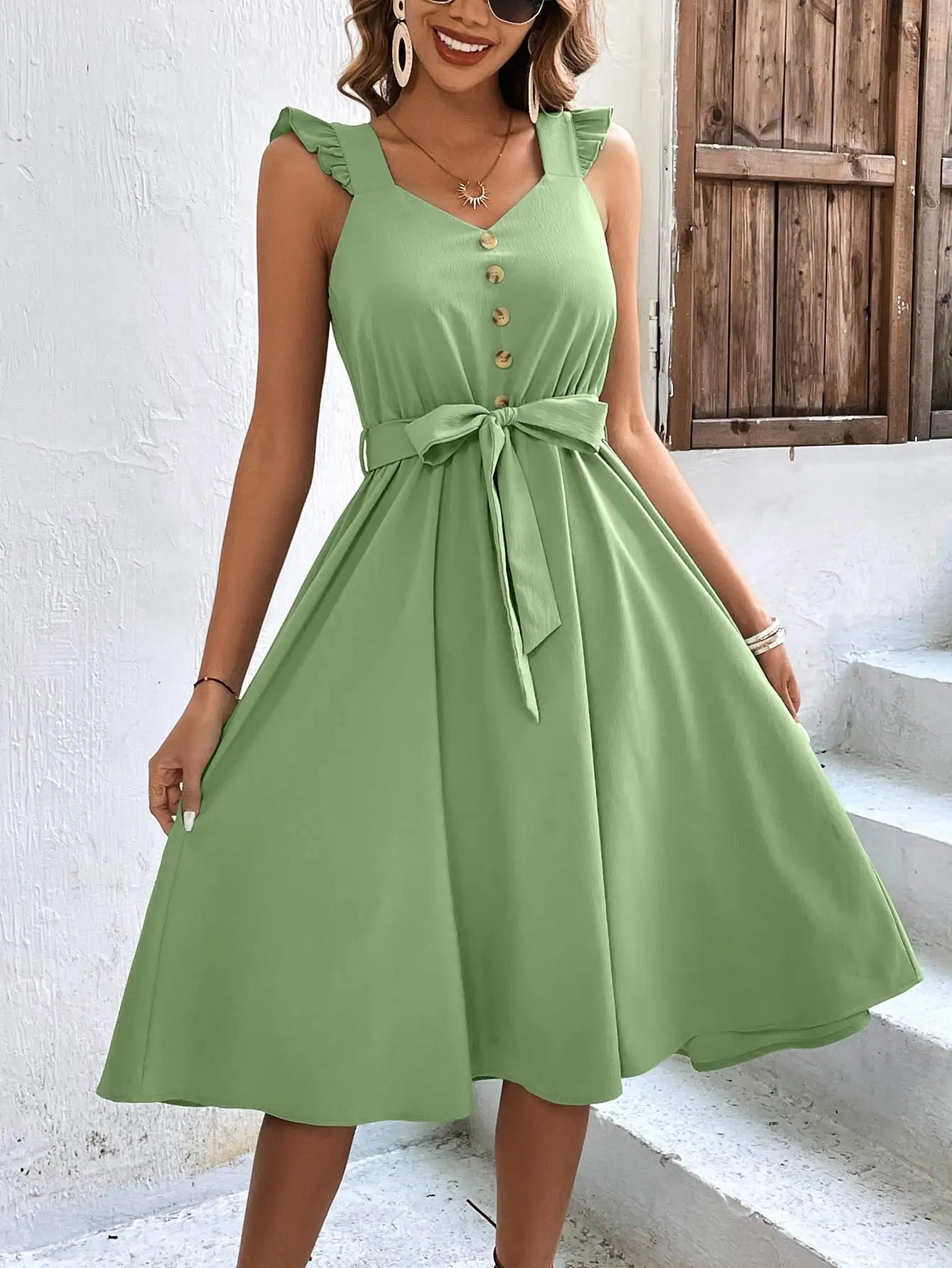 Midi Strandjurk Zomerse Jurk Vrouwelijk Chic