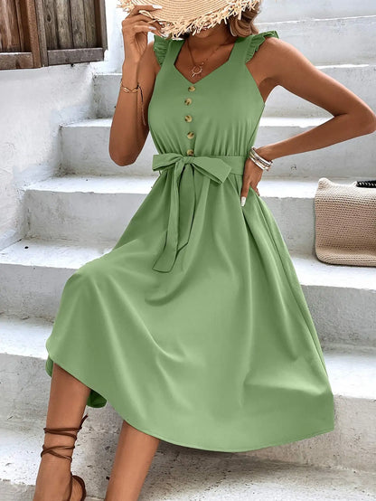 Midi Strandjurk Zomerse Jurk Vrouwelijk Chic