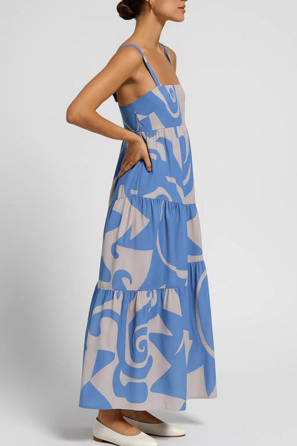 Zomerjurk Dames Mouwloos Gelaagd met Leuke Print