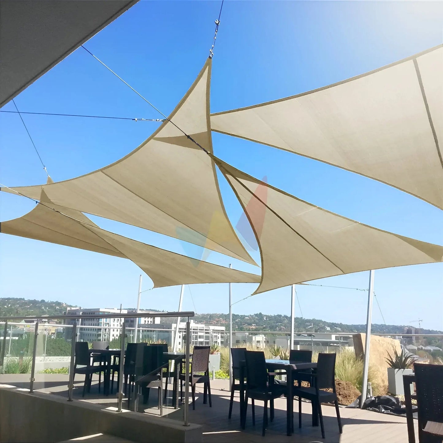 Waterdicht Driehoekig Schaduwdoek – UV Bescherming voor Tuin, Terras & Zwembad