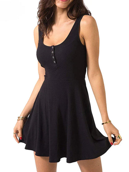 Dames Mini Jurk Hoge Taille Slim Fit Zomerkleding
