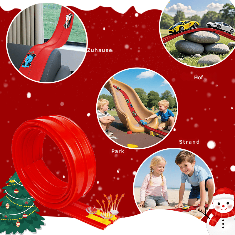 Flexibele DIY Racebaan voor Kinderen – 5 Meter Race Track met Auto's en Loopings