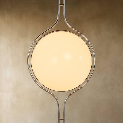 Sculpturale Staande Lamp Met Verticale Lichtkolom En Acryl Bollen