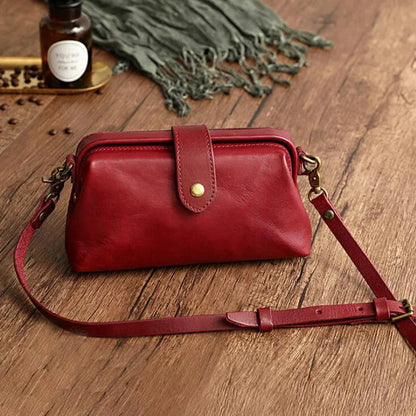 Crossbody Schoudertas Leer 22x12x6 cm Handgemaakt Damestas voor Dagelijks Gebruik Elegante Compacte Tas
