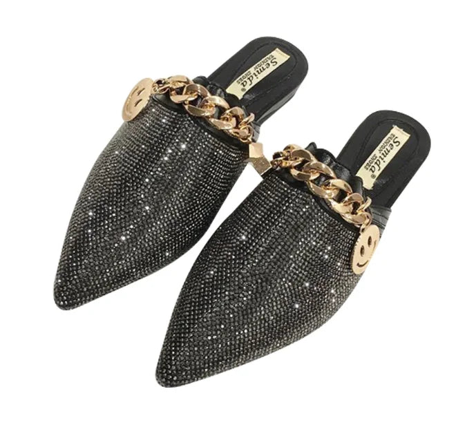 Zwarte Damesschoenen met Hak Elegante Stijl