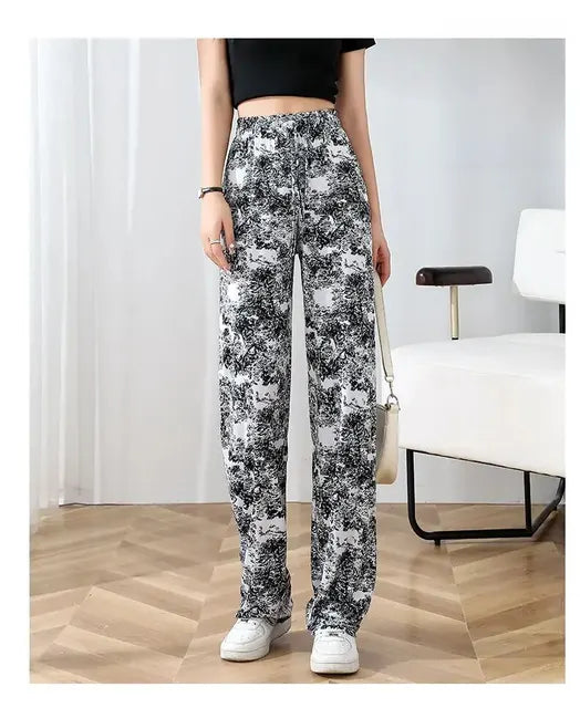 Hoge Taille Bell Bottom Jeans Zwart Wit Gestreept - StudioMarella