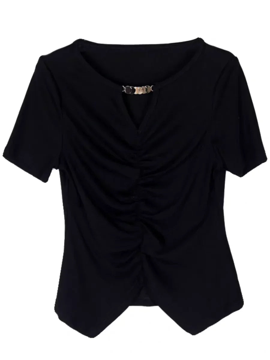 Zwarte Katoenen T-Shirts Zomer Collectie