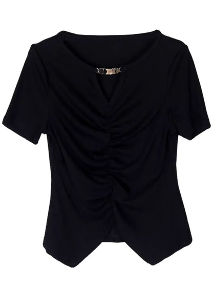 Zwarte Katoenen T-Shirts Zomer Collectie