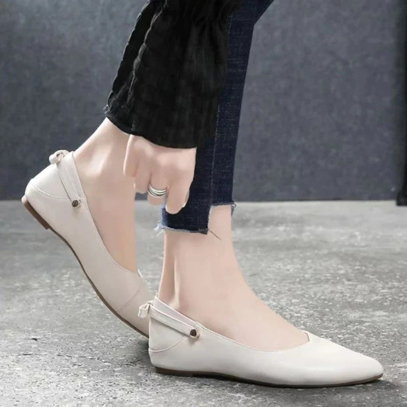 Zwarte Mocassins Dames Schoenen Flat Leer