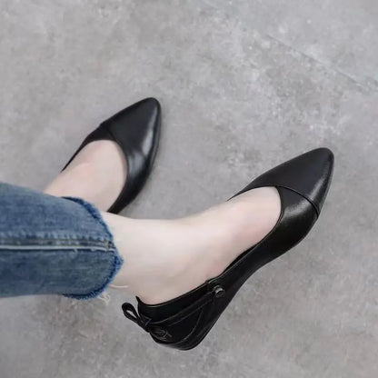 Zwarte Mocassins Dames Schoenen Flat Leer
