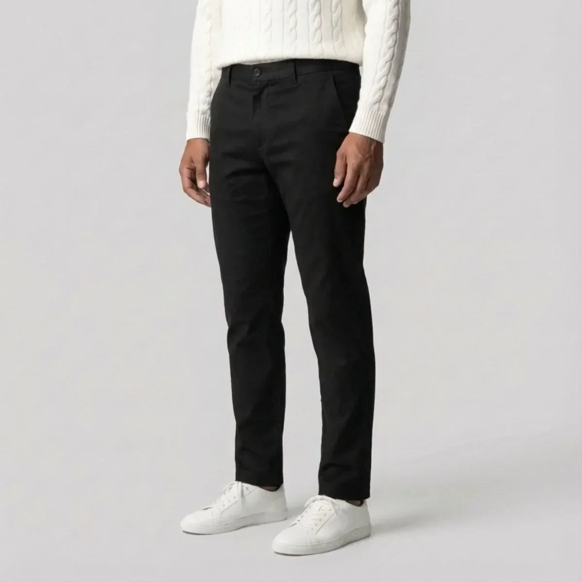 Zwarte Chino Broek Rechte Pijpen Regular Fit Heren - StudioMarella