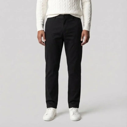Zwarte chino met regular fit en rechte pijpen