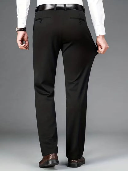 Zwarte zakelijke broek met rechte pijpen