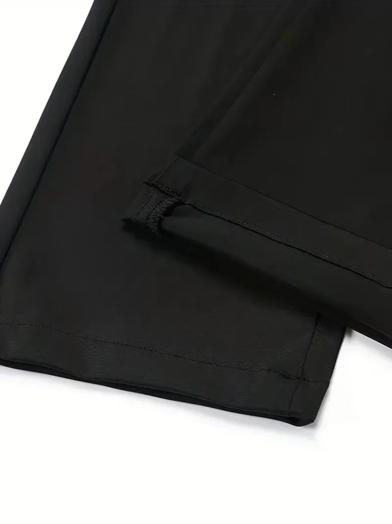 Zwarte zakelijke broek met rechte pijpen