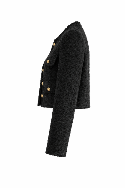 Tweed Blazer Korte Model met Knopen voor Vrouw