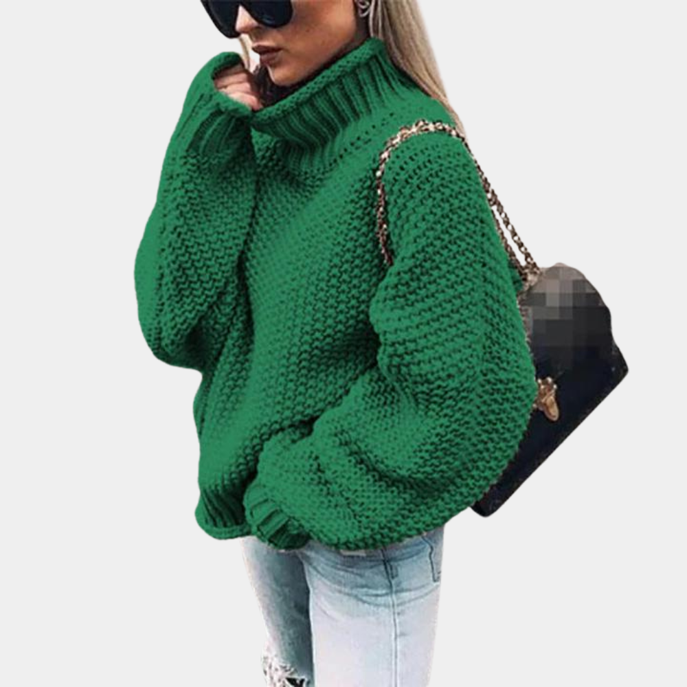 Zwarte Damestrui met Col | Oversized Gebreid voor Winter 3