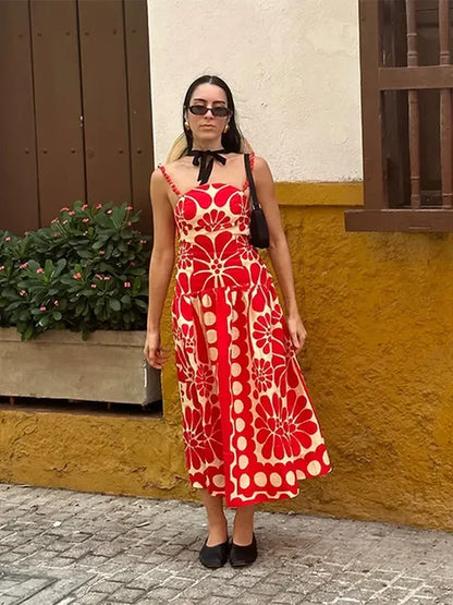 Vintage Jurk Lange Slanke Zomerjurk Boho Stijl - StudioMarella