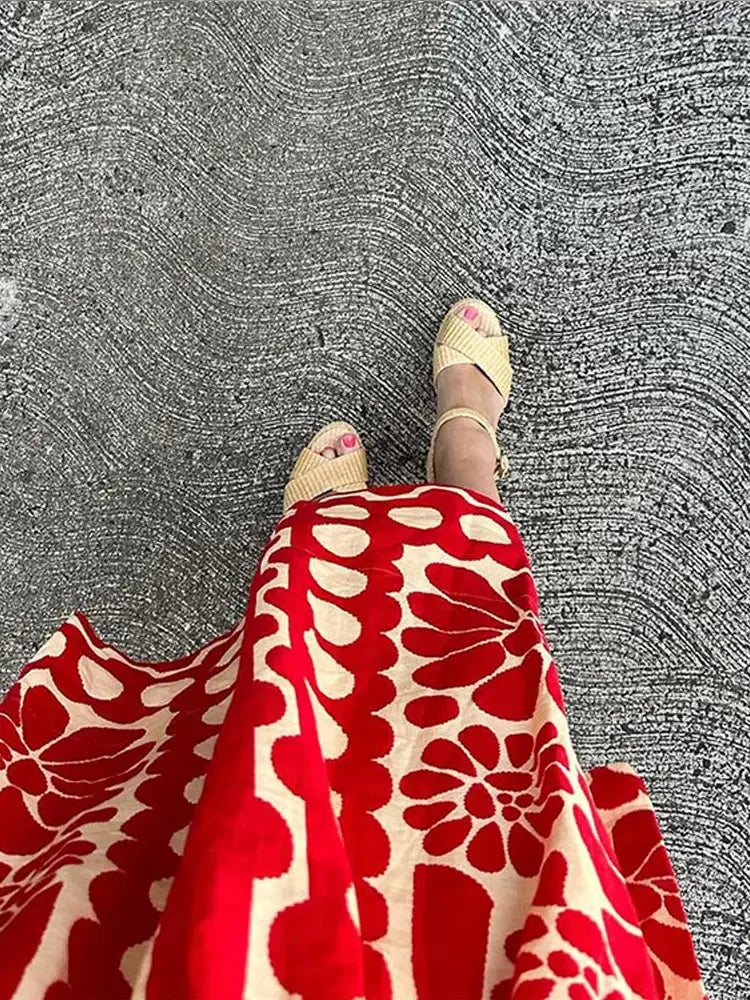 Vintage Jurk Lange Slanke Zomerjurk Boho Stijl