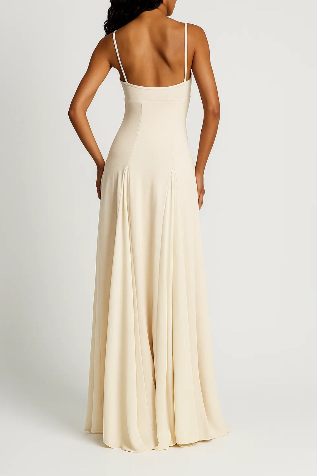 Maxi Jurk voor Dames met Smalle Bandjes en Wijdere Rok Gala Stijl