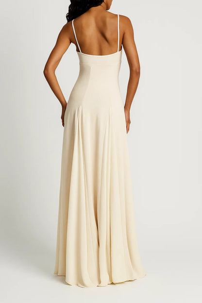 Maxi Jurk voor Dames met Smalle Bandjes en Wijdere Rok Gala Stijl