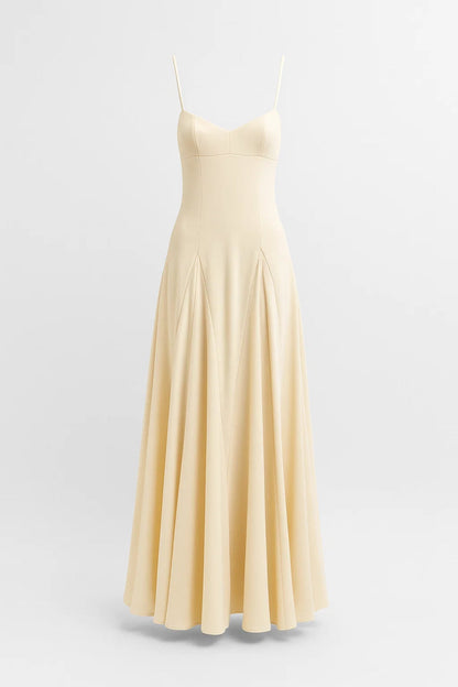 Maxi Jurk voor Dames met Smalle Bandjes en Wijdere Rok Gala Stijl