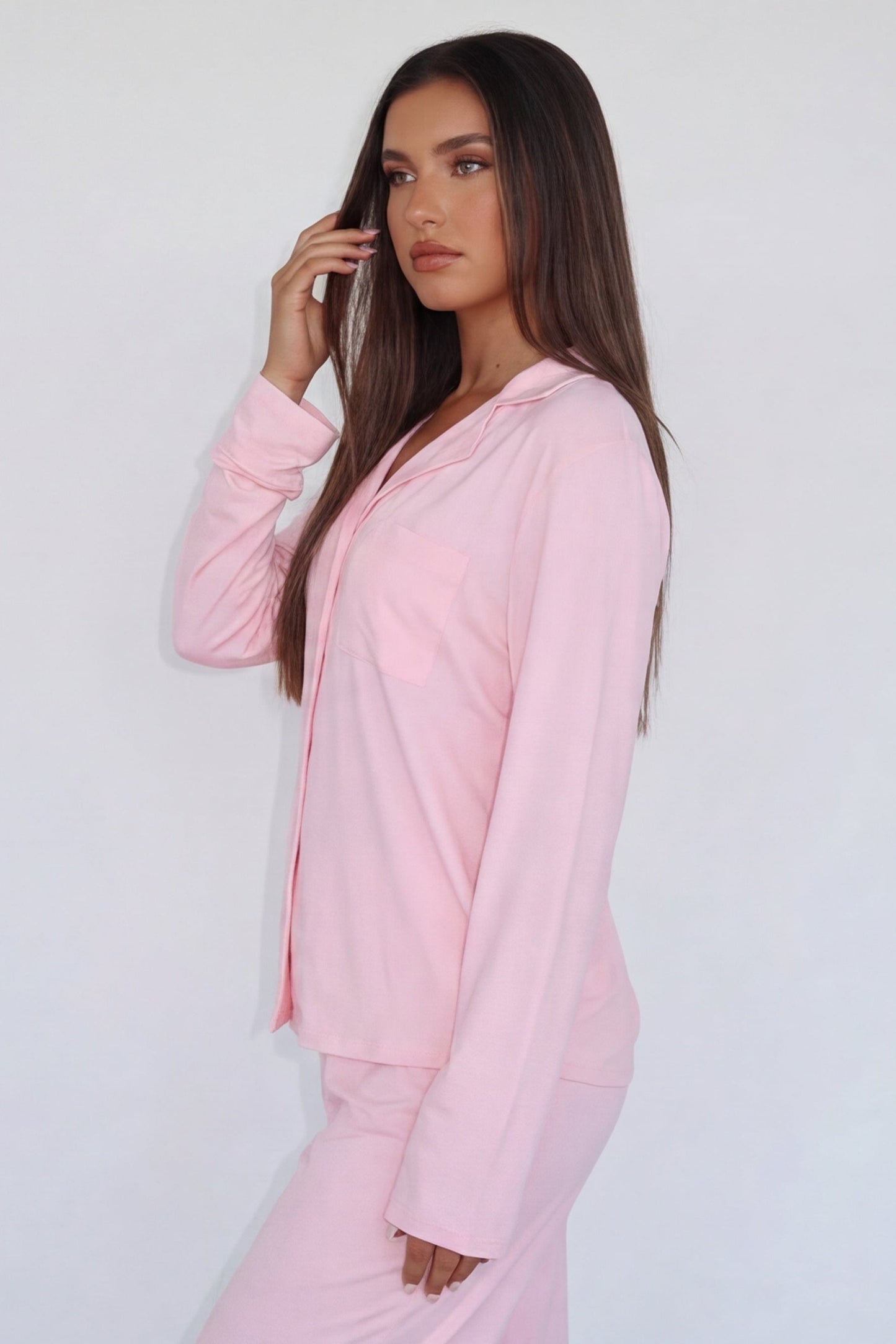 Vrouwelijke Pyjamaset Elegante Relaxte Pasvorm